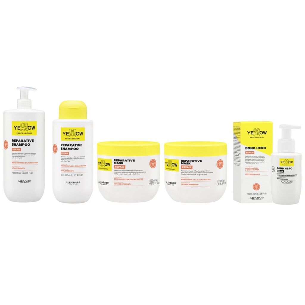 Kit Yellow Repair Shampoo 1,5 L + Máscara 1 L +  Bond Hero