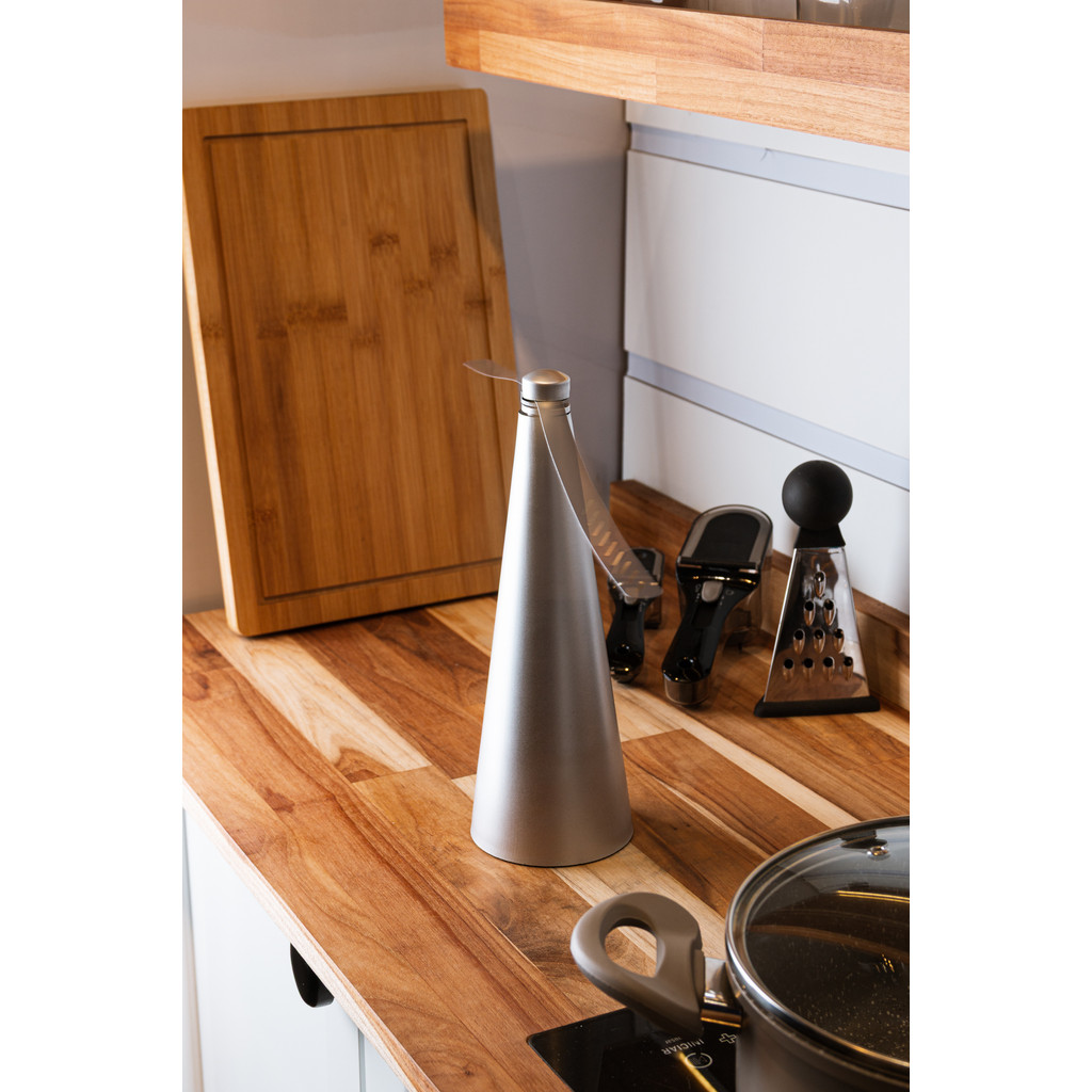 Ventilador Repelente de Mesa 9cm x 9cm x 26cm Prateado Plástico - Lyor
