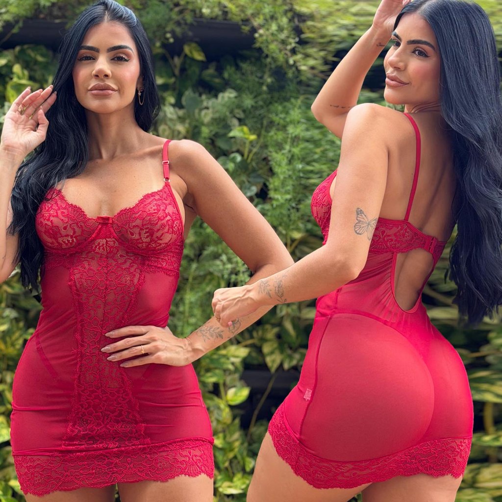 Camisola Tule Transparente Renda Sensual Com Calcinha Fio Dental Sem Bojo Com Aro Regulagem