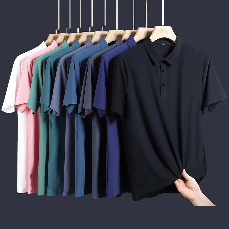 Camisas Polo Plus Size 50-140KG , Blusa De Negócios Masculina , Manga Curta Casual , Alta Qualidade , Respirável