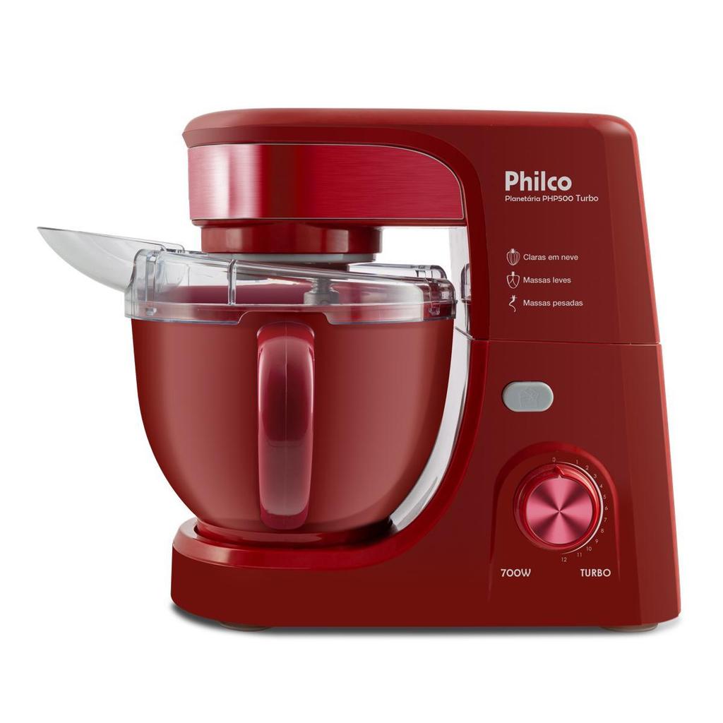 Imagem Batedeira Planetária Philco 4,5L Turbo Red 700W PHP500V