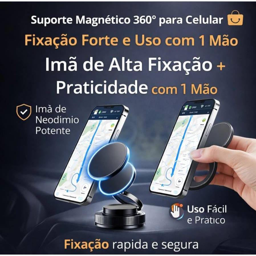 360 °Suporte Magnético Forte Para Telefone Carro Design Dobrável Vácuo Ajustável/Mesa/Uso Universal