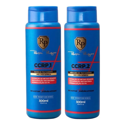 Kit CCRP Detox Metal Cabelo 300ml Carvão Ativado Robson Peluquero
