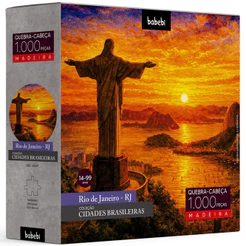 QUEBRA CABEÇA RIO DE JANEIRO 1000 PEÇAS MADEIRA BABEBI PUZZLE CRISTO REDENTOR RJ BRASIL BRINQUEDOS