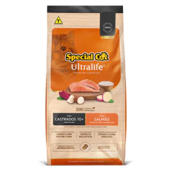 Ração Special Cat Ultralife Castrados Sênior 10+ 1kg Sabor Salmão, Batata-Doce, Mandioca, Beterraba e Arroz