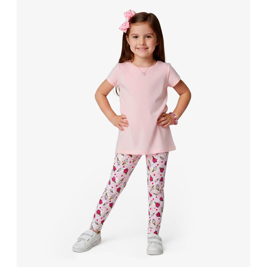 Legging Infantil Em Cotton Select Rosa