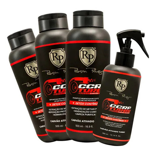 Kit Carvão Ativado 4 Itens Ccrp Turbo 500ml Robson Peluquero