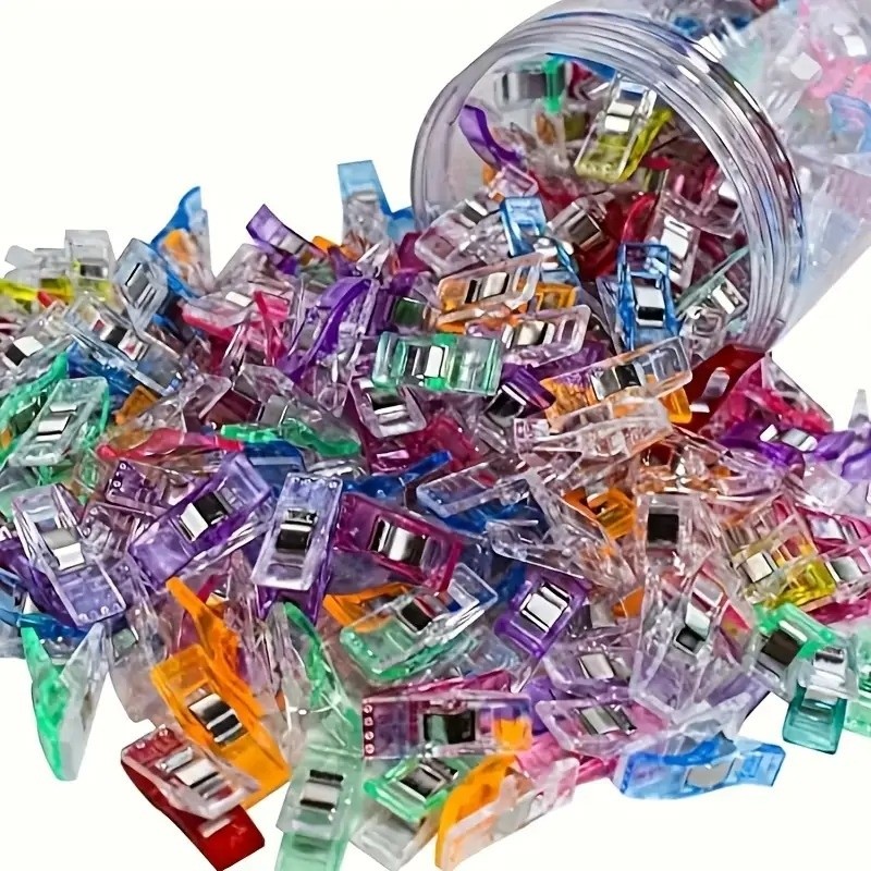 50PCS Clipes de Costura Coloridos-Prendedor de Tecido Multiuso Plástico para Artesanato, Patchwork, Decoração de Fixação