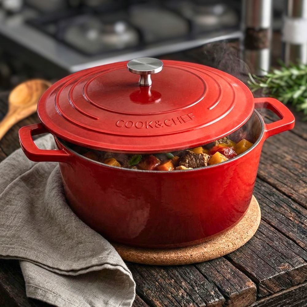 Caçarola Antiaderente Cerâmica Com Tampa Mimo Style Cook Chef 24cm Vermelha Fogão Indução