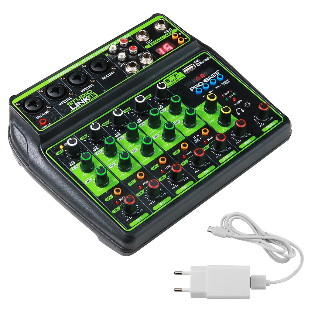 Mesa De Som 8 Canais Com Bluetooth, USB, Interface PC, 16 Efeitos, Phantom Power E Display LCD