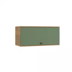 Armário Aéreo Celeste Kappesberg 100% MDF 1 Porta Basculante Nogueira/Verde 80cm