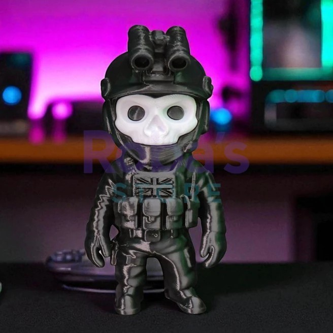 Boneco Ghost Call of Duty - COD Warzone | MW | Decoração Gamer Geek Gabinete Caveiro PC Gamer +NFE