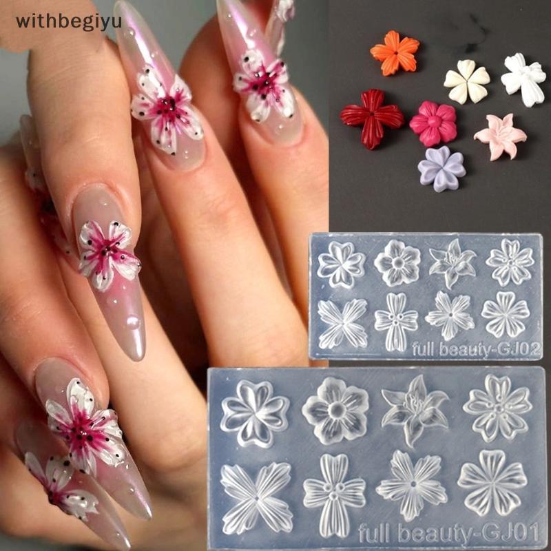 dfd 2 Pçs 3d Flor Silicone Molde De Unhas Lírio Cinco Pétalas Prego Transparente Diy Decoração Da Arte Do Ferramentas De