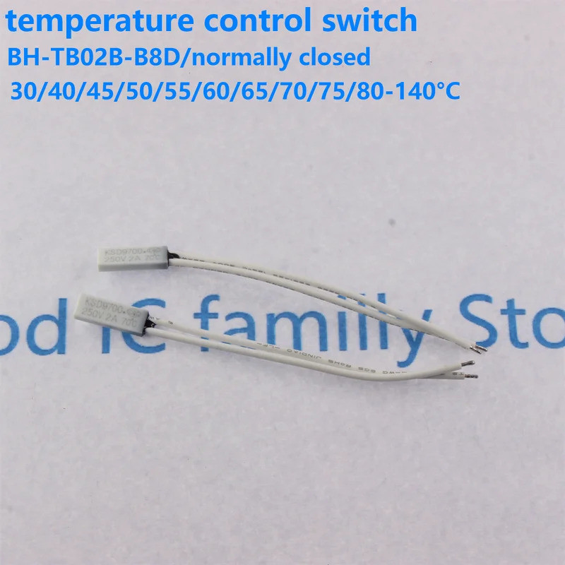 TB02 KSD9700 250V2A Fusíveis De Plástico Disco Bimetálico Pequeno Interruptor De Temperatura NC Fechar Termostato Protet
