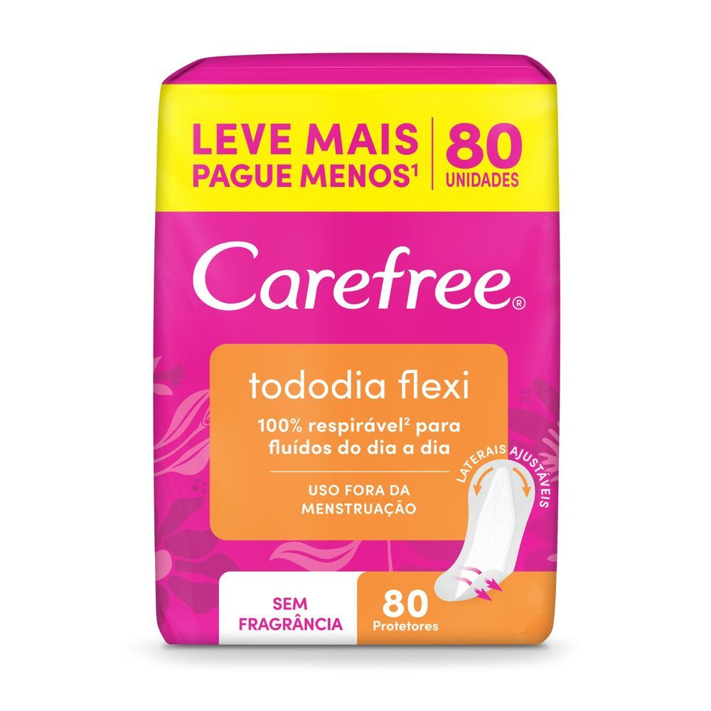 Protetor Diário Carefree Todo Dia Flexi Sem Perfume Leve 80 Pague 60 em Oferta na Shopee