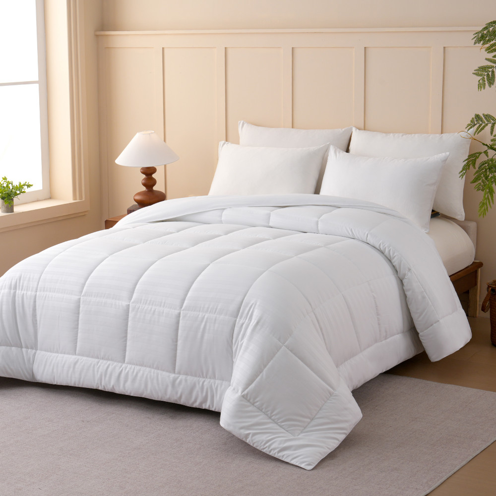 Edredom Hotelaria 300 Fios Toque de Algodão Casal Queen King Dupla Face Super Macio 260x240cm em Oferta na Shopee