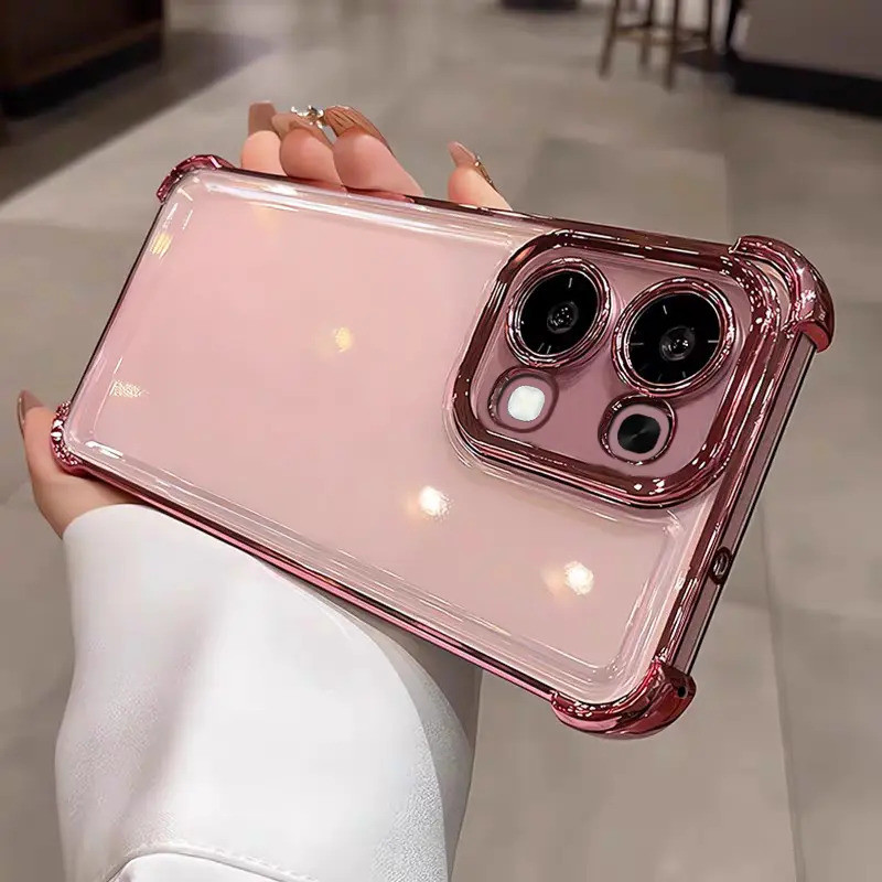 Capa para Telefone OPPO A6 Pro A5Pro A5X A3X A5i, Capa Transparente Eletroplaqueada, Absorvente de Choques, Capa Macia p