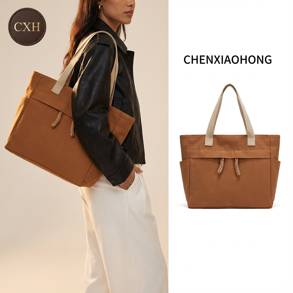 CHENXIAOHONG Bolsa tote feminina de lona com grande capacidade, bolsa de ombro elegante e sofisticada.