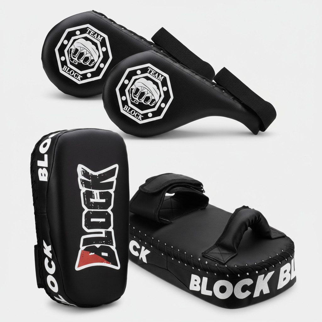 Kit Aparador De Soco e Raquete ChuteTreino Profissional de Muay Thai, Boxe, Artes Marciais, Kickboxi