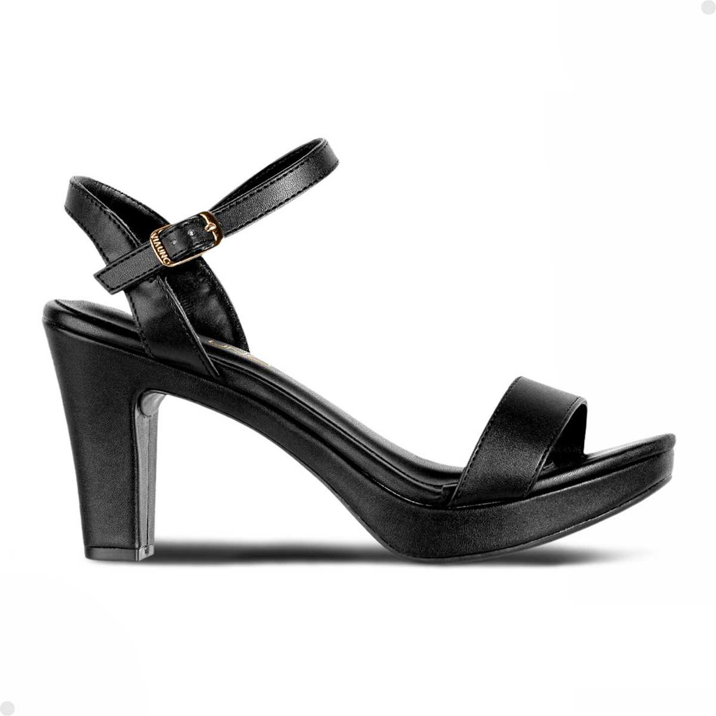 Sandália Feminina Via Uno Salto Alto Confortável Verniz Brilhante Plataforma Casual Tira Formal