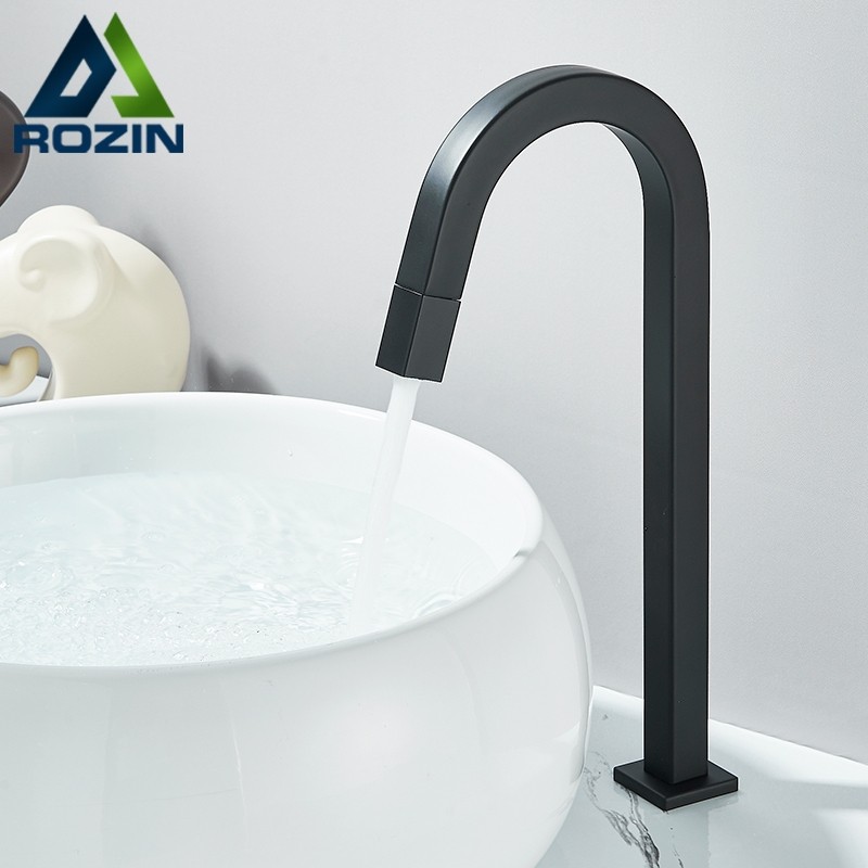 Torneira Lavatório Banheiro 100% Metal Para A Água Fria Torneira Alta Luxuosa Preta Da Bacia,Ouro em Oferta na Shopee
