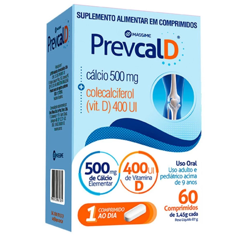 PREVCAL D 500MG+400UI 60CPR - Envio Imediato em Oferta na Shopee