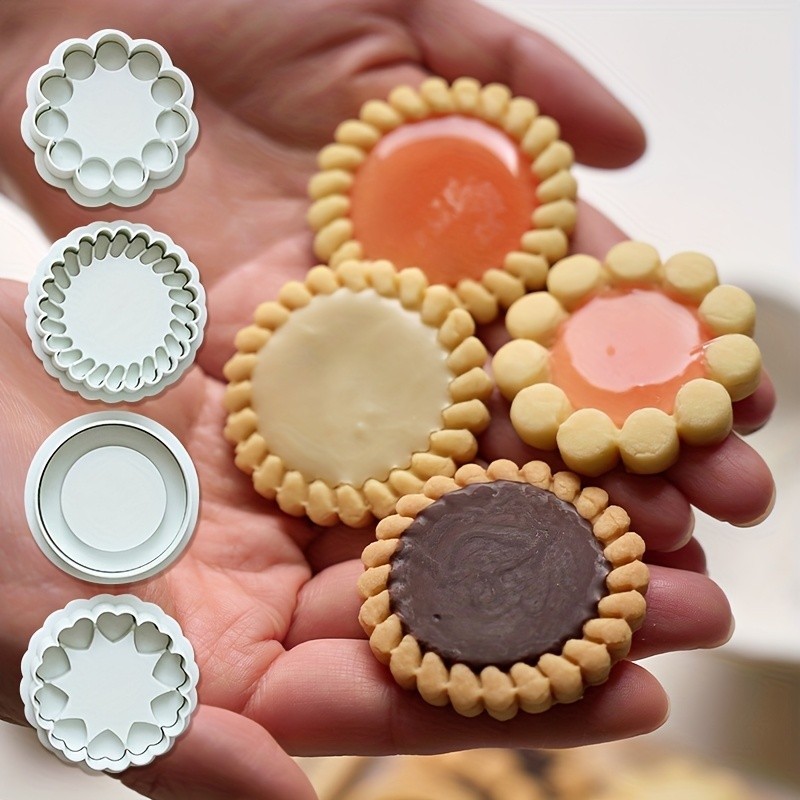 04 Moldes para Biscoito Vintage Minimalista Clássico - Kit de Confeitaria com Cortador, Marcador _Perfeitos para Páscoa