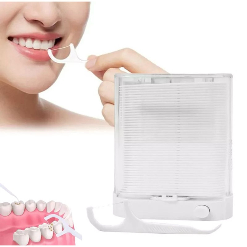 Distribuidor automático de fio dental - Palitos Curvados Ultrafinos E Fio Dentário com 90 peça