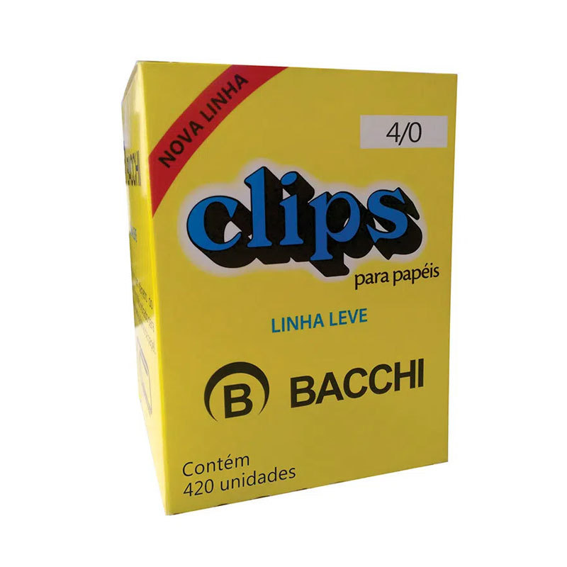Clips galvanizado NR 4/0 com 420 unidades Bacchi