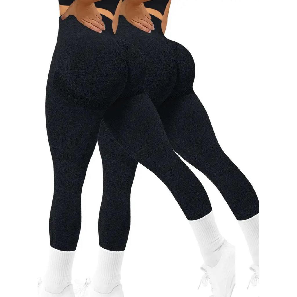 Kit 2 Calças Legging Modeladora Fitness Academia Empina Bumbum Feminina Cintura Cos Alto Premium