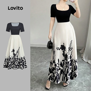 Lovito Vestido Boho Formal Casamento Madrinha Costura Em Tecido Primavera/verão Preto E Branco Para Mulheres L164ED1050 em Oferta na Shopee