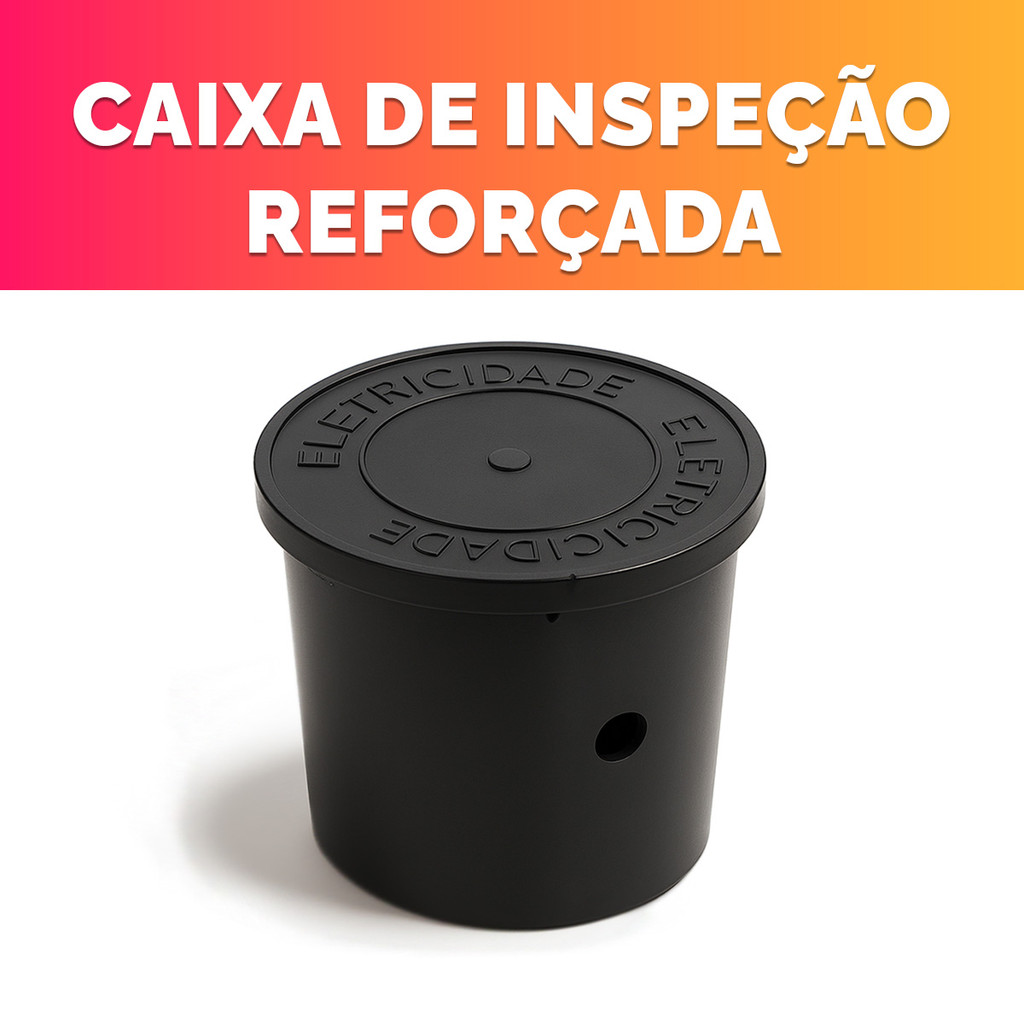 Caixa de Inspeção Aterramento com Tampa Redonda 23cm | Balde Passagem para Haste Solo Elétrica em Oferta na Shopee