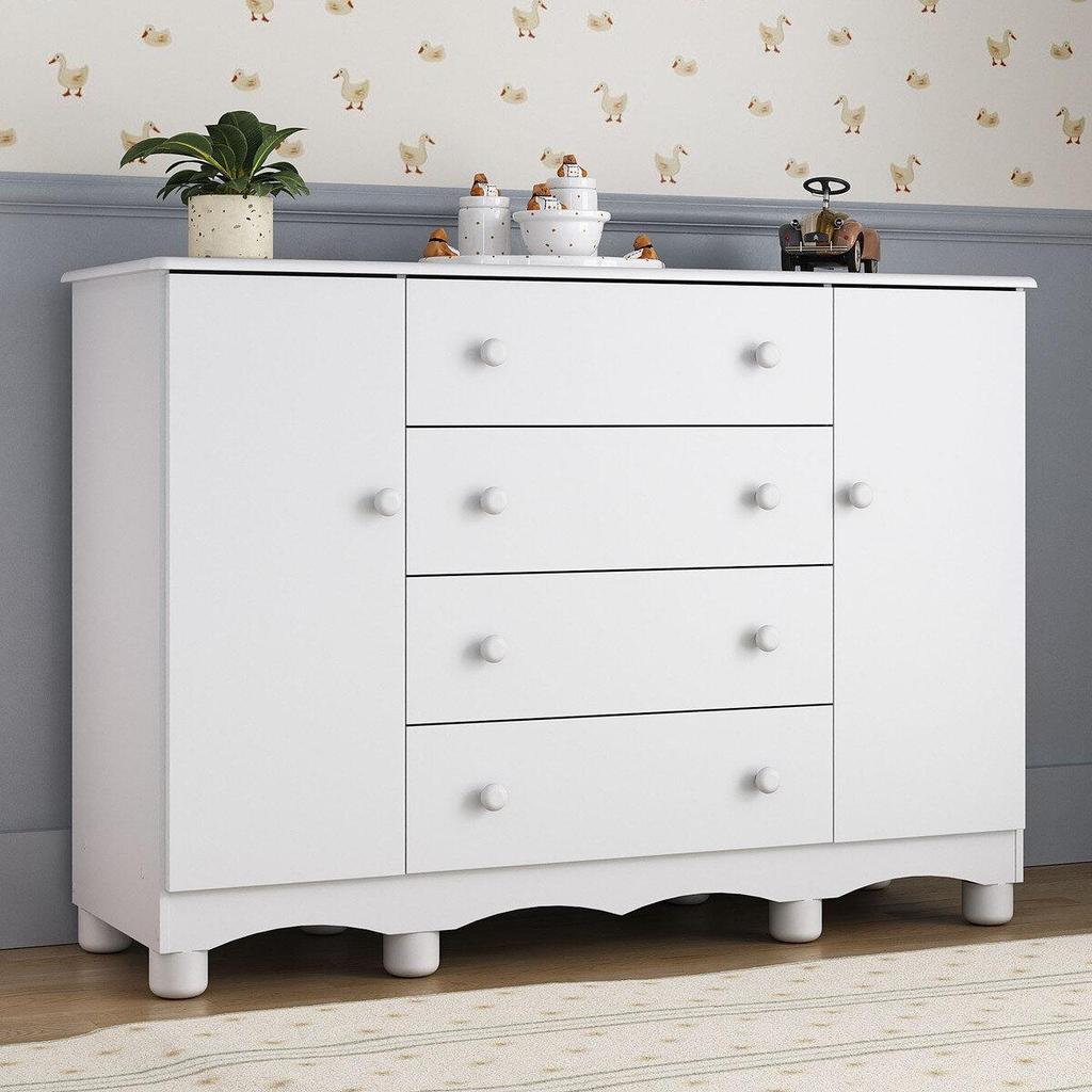Cômoda Infantil 125cm 2 Portas e 4 Gavetas Dengo Multimóveis MP4440 em Oferta na Shopee