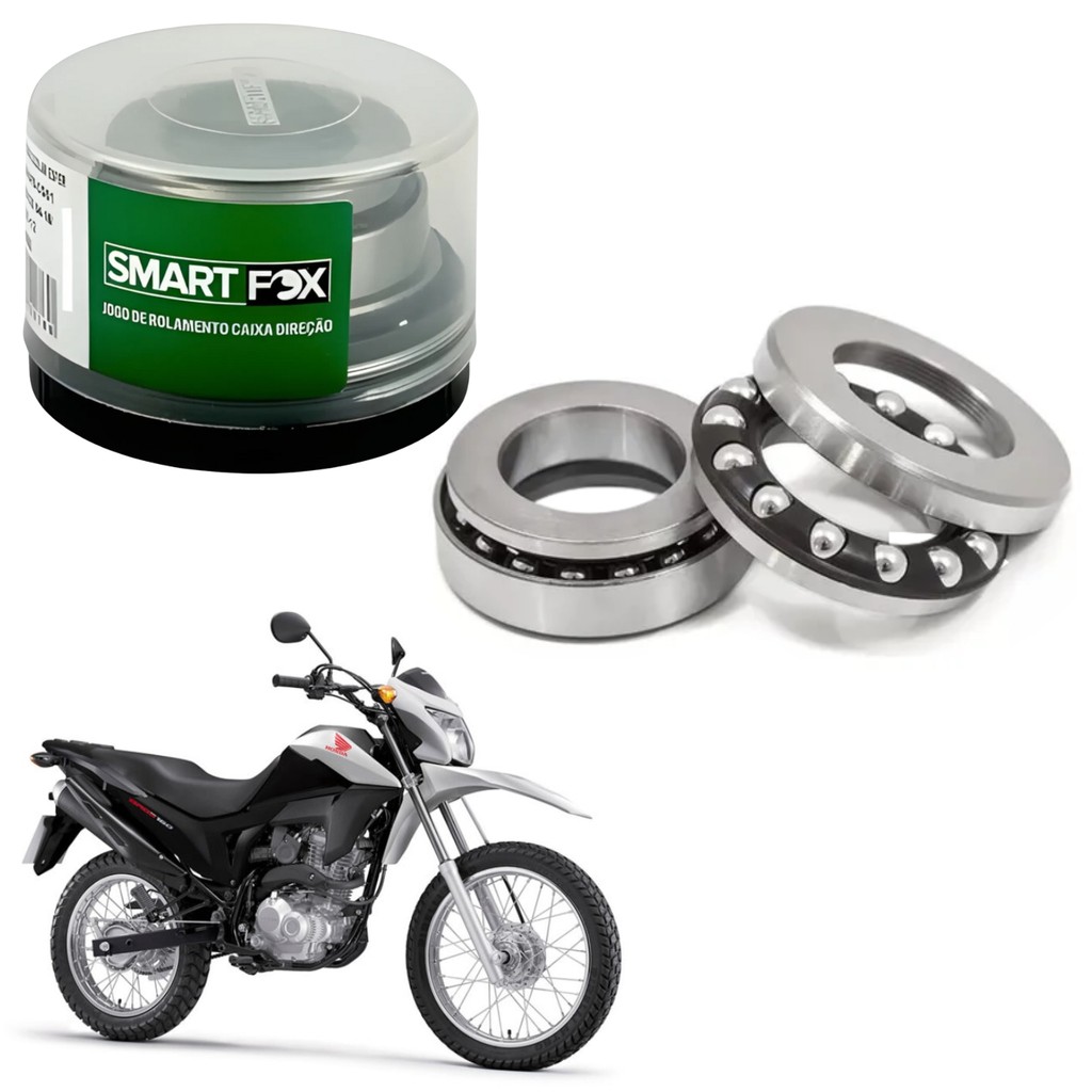 CAIXA DE DIREÇÃO COLAR ESFÉRICO ROLAMENTOS SMARTFOX BROS 125 150 160 XRE 300 XR250 FALCON 400