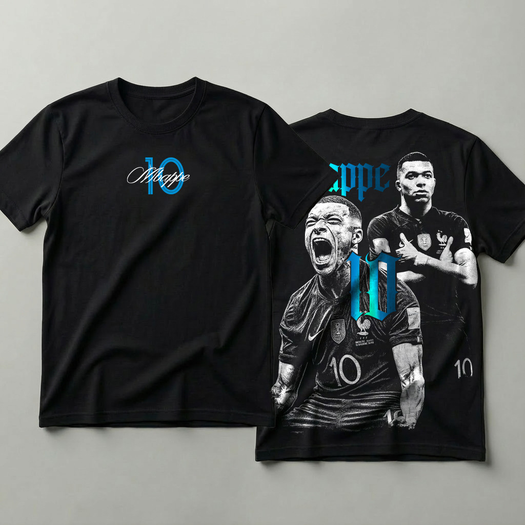 Camiseta 100% Algodão Estampa Futebol Kylian Mbappé