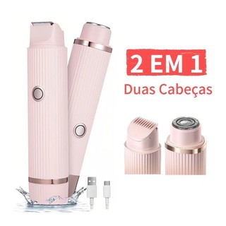 Depilador 2 EM 1 Eletrico Feminino Recarregável,Removedor de Pelos Facial e Corporal