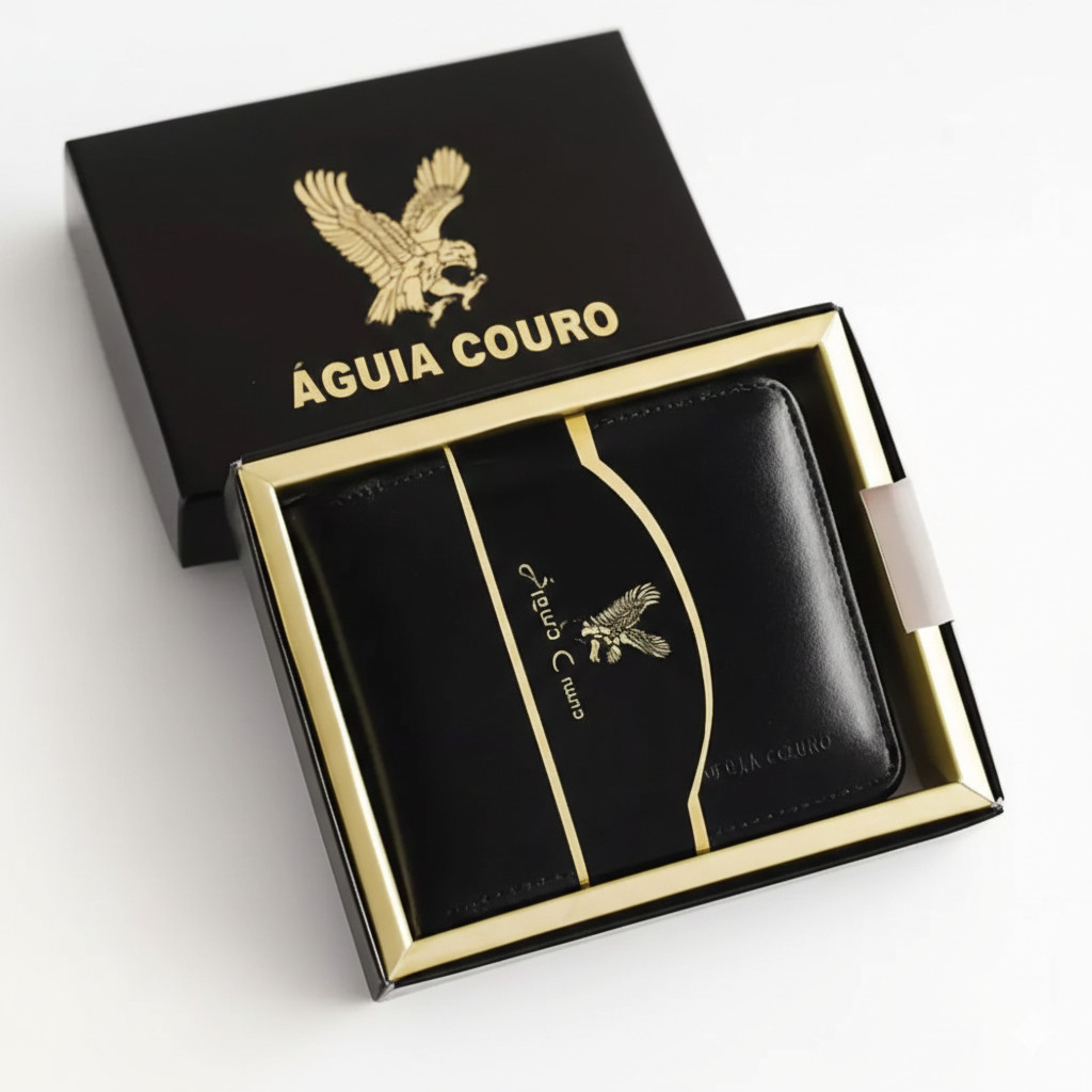 CARTEIRA MASCULINA AGUIA COURO SINTETICO COM PORTA MOEDAS