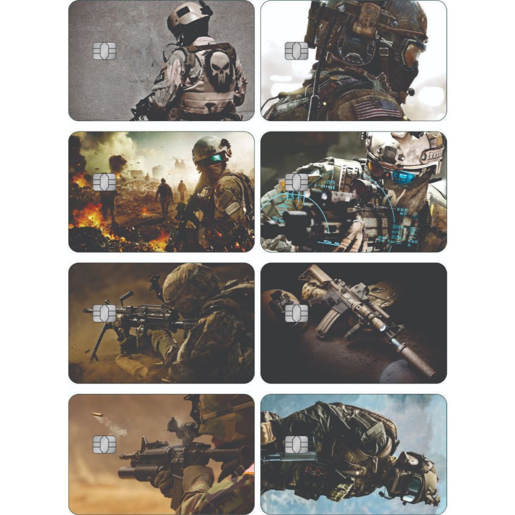 KIT 8 ADESIVOS para cartão Credit/debit TEMA: COD CAR 003  (película protetora - corte eletrônico)