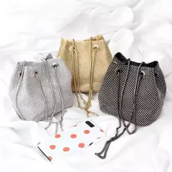 Bolsa Feminina saco de ombro Bolsa Com Strass De Diamante Corrente Festa Casamento festas Balada WT188-1