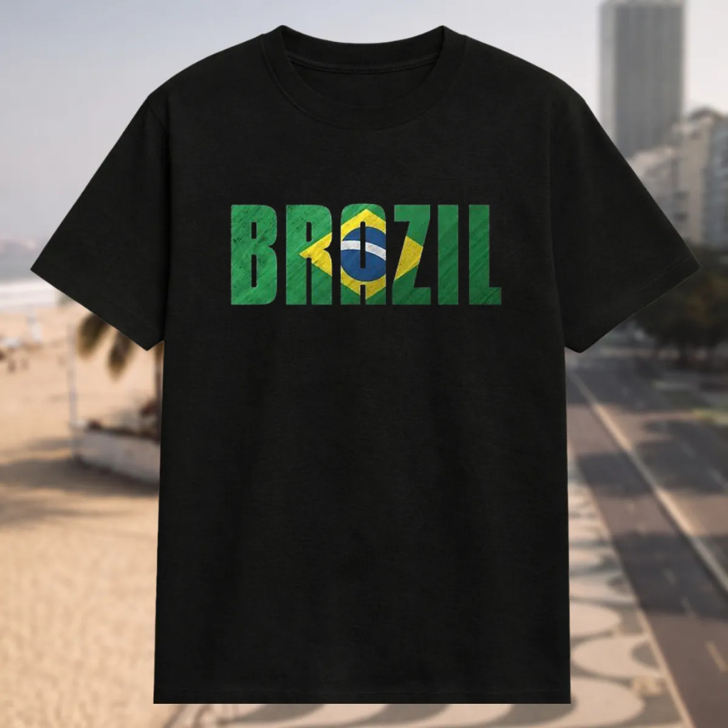 Camiseta Camisa Unissex Brazil Brasil Bandeira Copa do Mundo Masculino Feminino Blusa Futebol Algodão