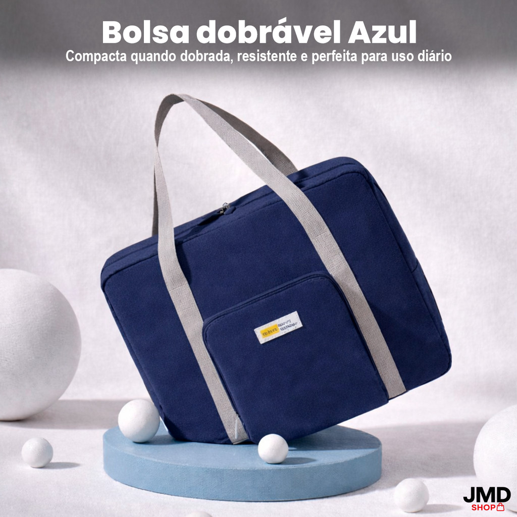 Bolsa Dobrável de Viagem Estilo Mala Leve Espaçosa e Fácil de Guardar