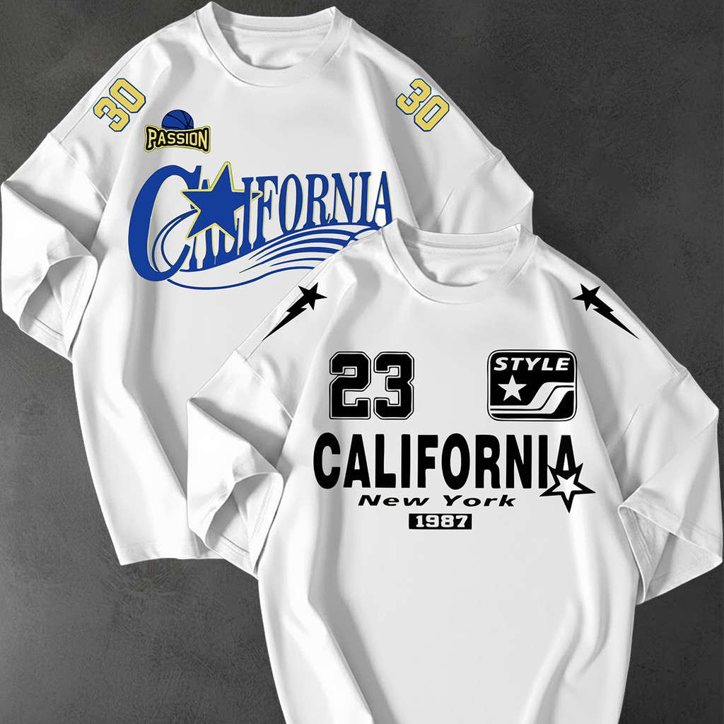 Kit 2 Camisetão Oversized Streetwear Estampa California Numero 32 College Unissex Academia Urbana GO