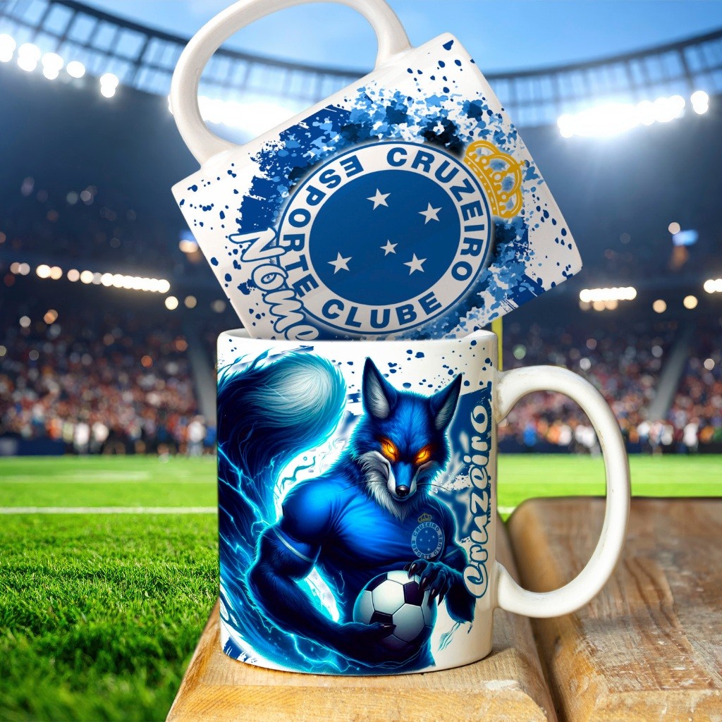 Caneca Mascote Cruzeiro 325ml em Oferta na Shopee