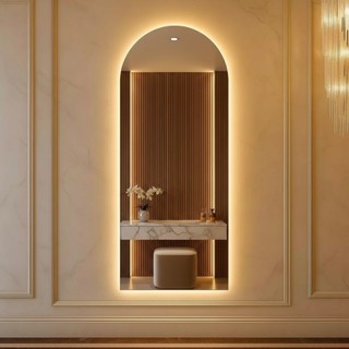 Espelho de Corpo Inteiro Oval Madri com Led 120cm x 50cm Led Frio e Quente Para Quarto Salão Loja em Oferta na Shopee