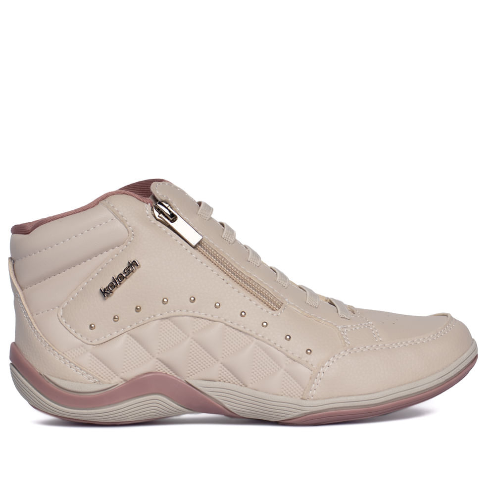 Tênis Feminino Kolosh Almeria Cano Alto Bege em Oferta na Shopee