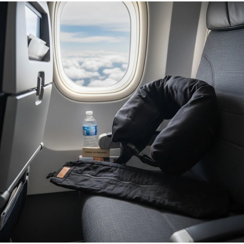 Travesseiro viagem G recarregável roupas Almofada Pescoceiro