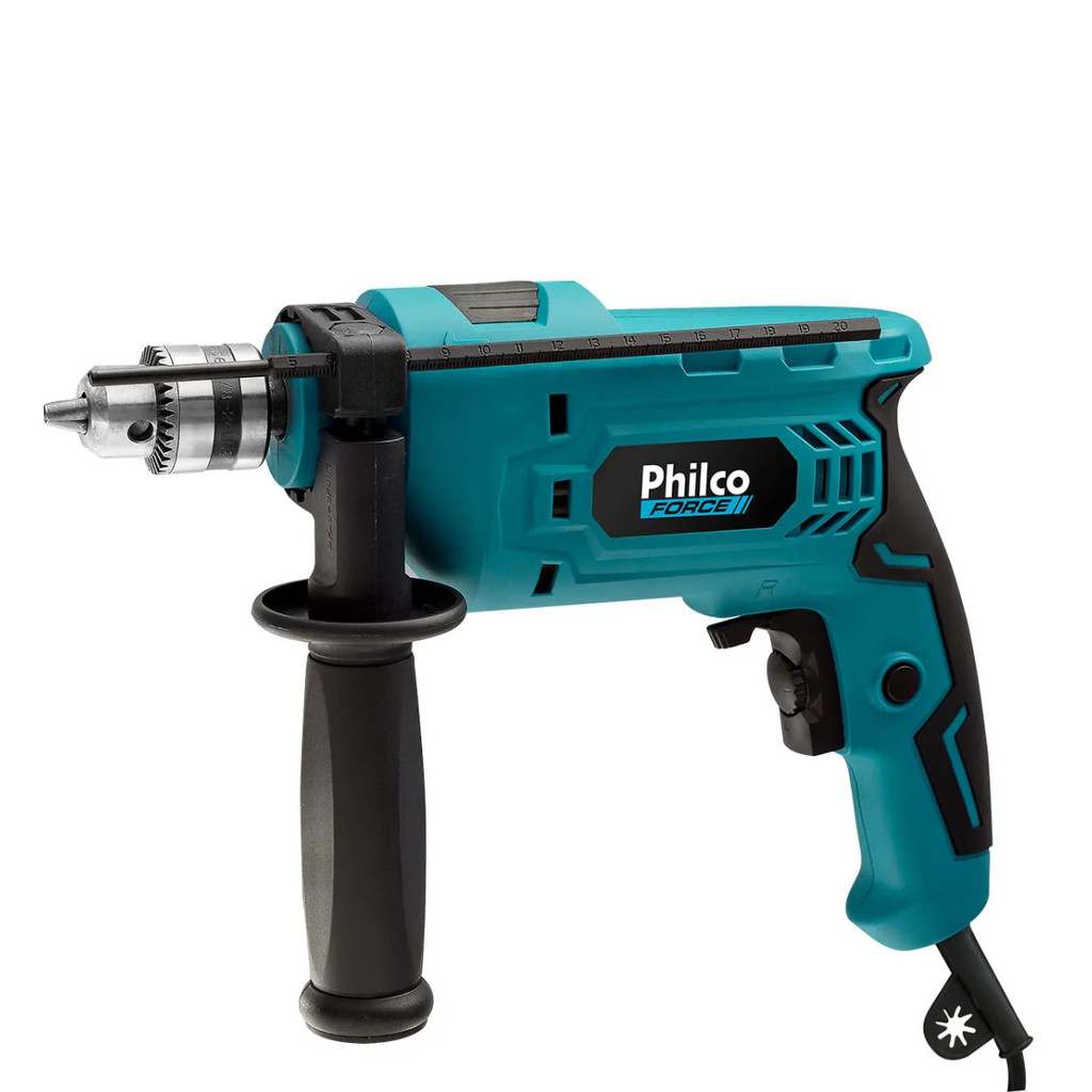 FURADEIRA DE IMPACTO E MALETA PFU01MF 650W PHILCO 127V COR AZUL TURQUESA