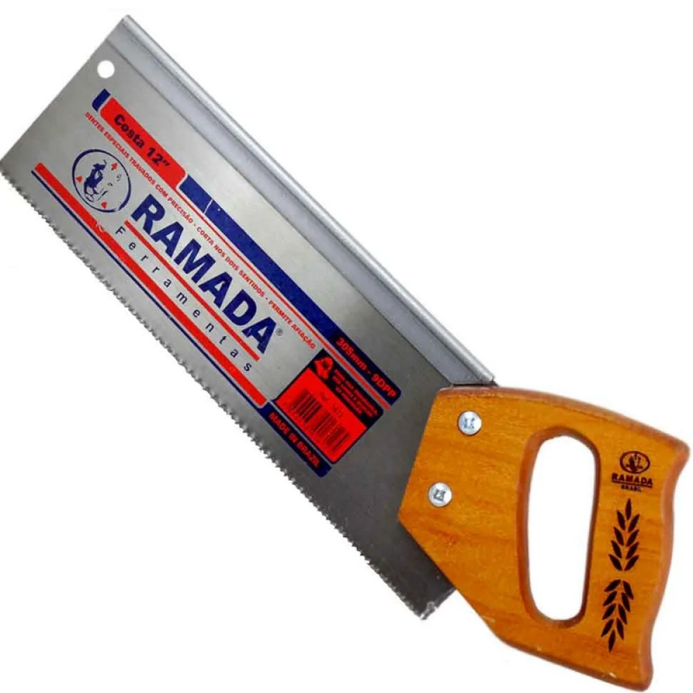 Serrote Ramada Costa 12'' Uso Profissional Ideal para Madeiras Ferramenta Eficaz com Corte Preciso