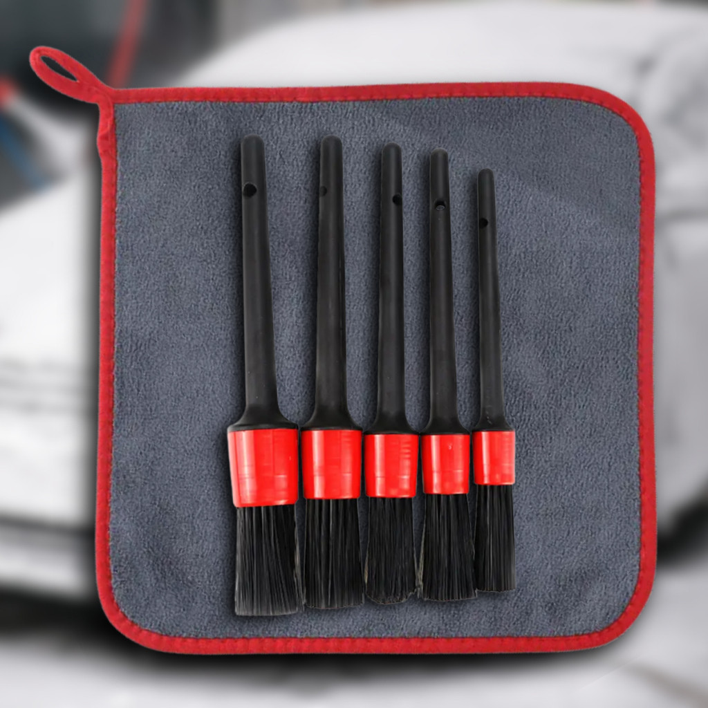Jogo 5 peças de Pincel Automotivo detalhamento e limpeza Automotiva Jogo 5 de tamanhos diferentes em Oferta na Shopee