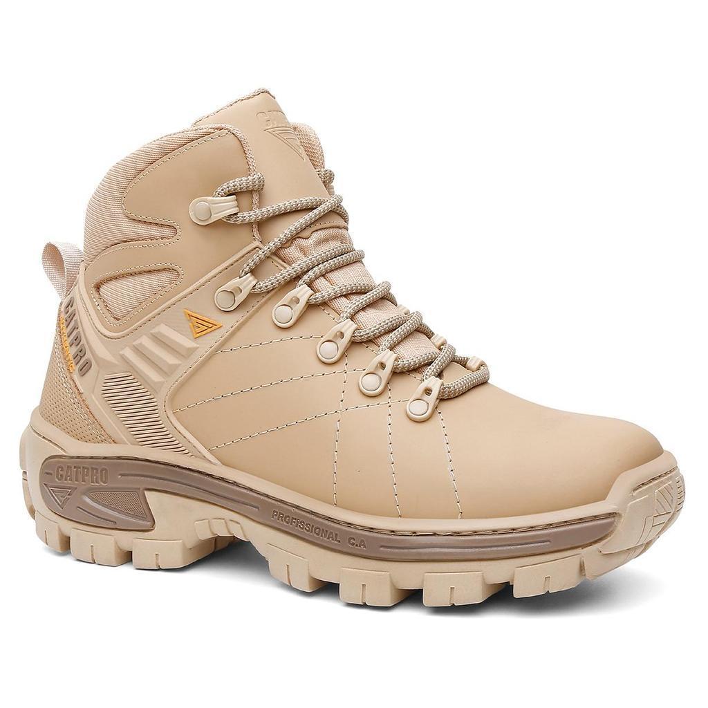 Bota Masculina Em Couro Emborrachado CatPro Com C.A Resistente Reforçado Solado Microexpandido Antiderrapante
